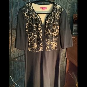 Vintage Betsey Johnson Lace Bodice Elbow Sleeve Dress